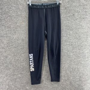 Spartan Leggings Women M Medium Black Mid Rise Capri Pull On Elastic Waist